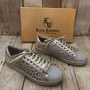 Lady Couture Paris Gold Embellished Sneakers